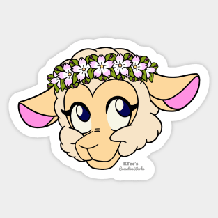 Sweet Sheep - Blossom Crown (Original) [Die-cut] Sticker